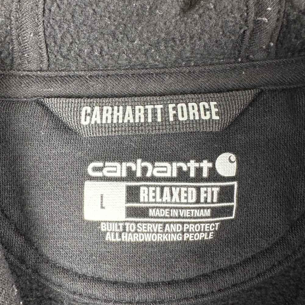 Carhartt Force Relaxed Fit Lightweight Hoodie Black Mens Large Sweatshirt - Picture 7 of 9